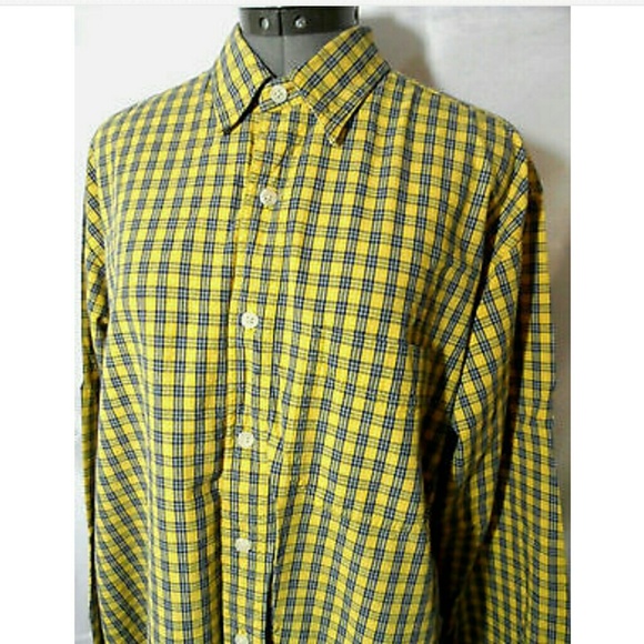 BKE Plaid Western Shirt M Blue Yellow checkered - Picture 2 of 5